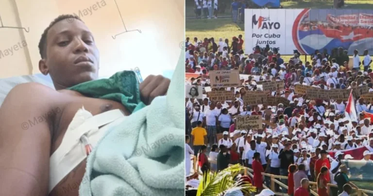 Joven Apuñalado Primero Mayo Santiago, Darién Almenares, recuperándose en el hospital tras ataque.