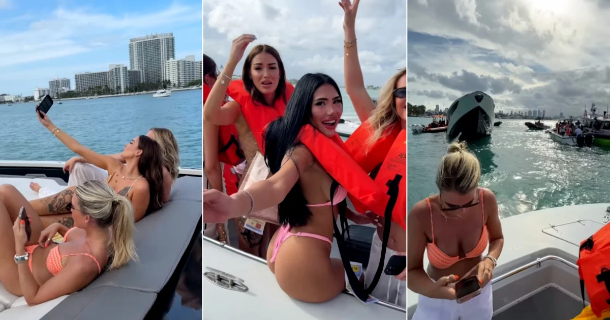 Influencers rescatados durante naufragio en Miami de yate Lamborghini Tecnomar 63.