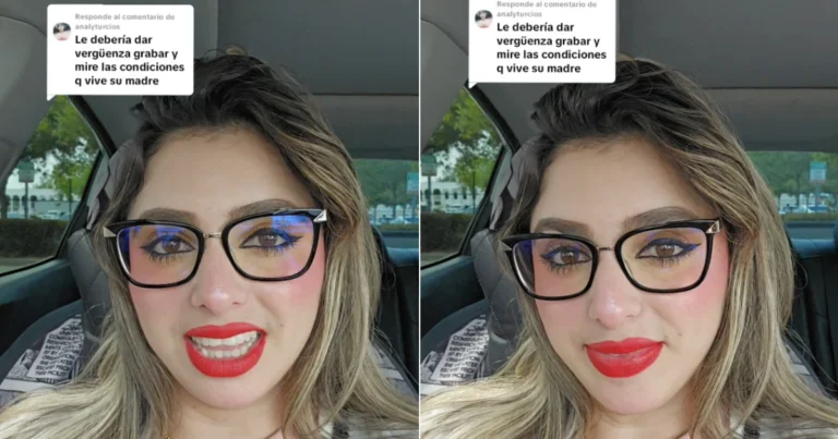 Cubana Milena (@milenita9712) responde en TikTok a críticas por grabar frente a su casa de madera familiar.