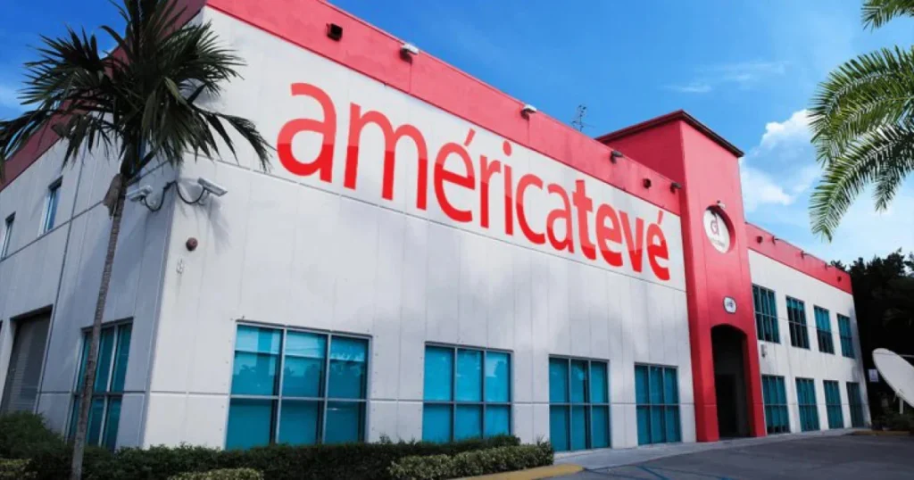Logo de América TeVe Canal 41 Miami que cierra sus operaciones tras una orden judicial y desalojo.