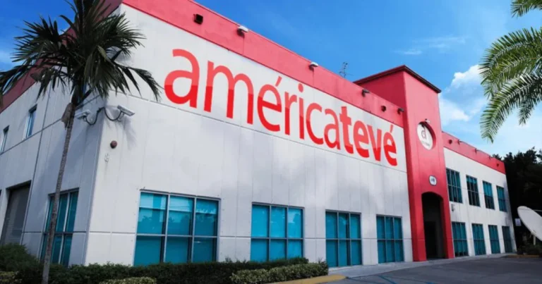 Logo de América TeVe Canal 41 Miami que cierra sus operaciones tras una orden judicial y desalojo.