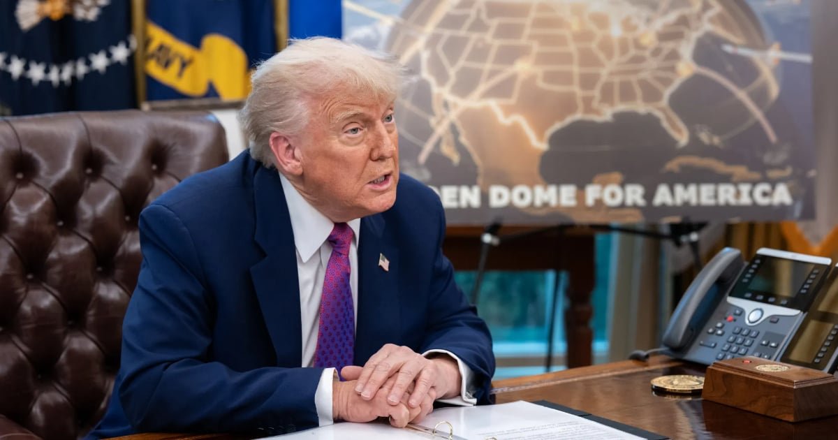 Concepto artístico del sistema de defensa antimisiles Cúpula Dorada, ofrecido por Trump a Canadá a cambio de convertirse en estado 51.