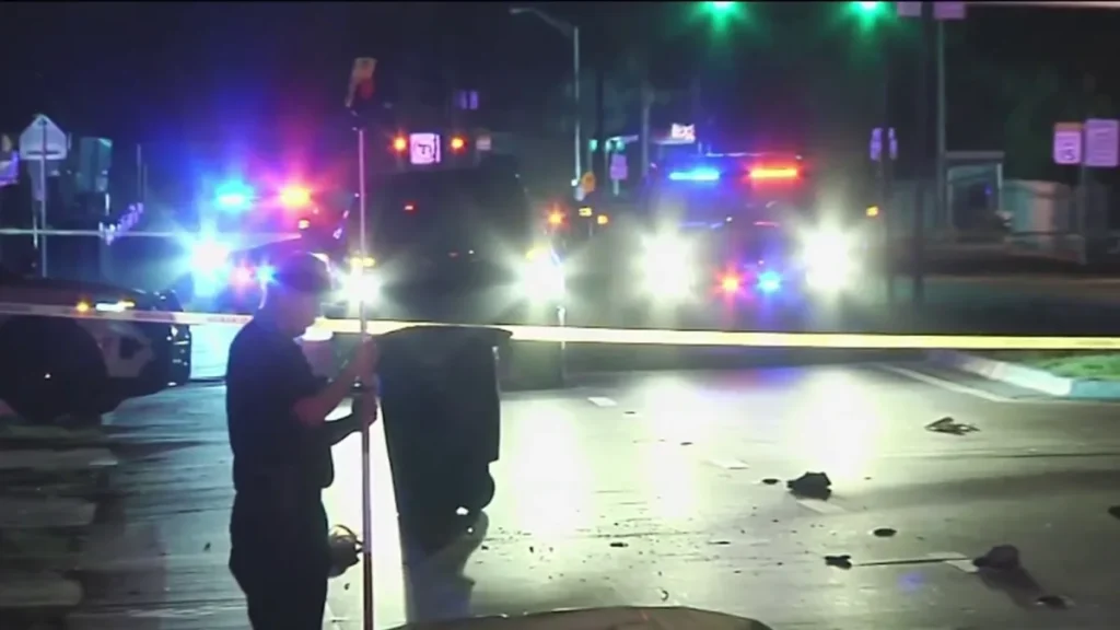 Lona amarilla cubriendo cuerpo en caso de atropello y fuga en North Miami