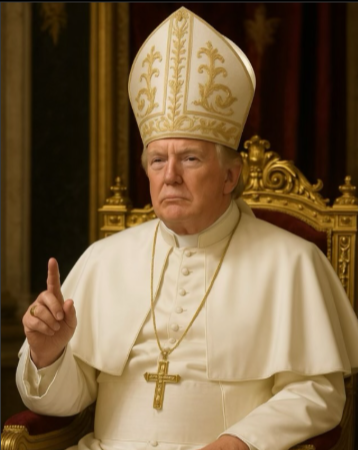 Polémica Trump Papa Foto publicada en redes sociales durante elección pontificia.