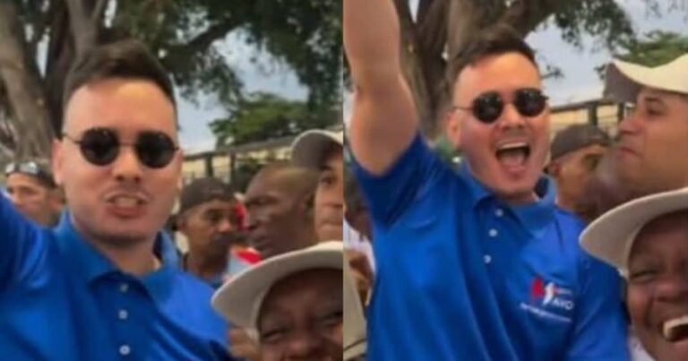 El polémico Sandro Castro Primero Mayo animando la marcha oficialista en La Habana 2025.