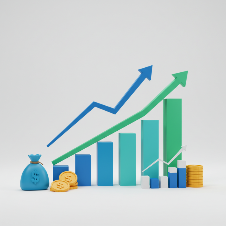 Gráfico mostrando Noticias Económicas EEUU positivas: crecimiento sólido en ventas de +10 empresas clave en 2025.