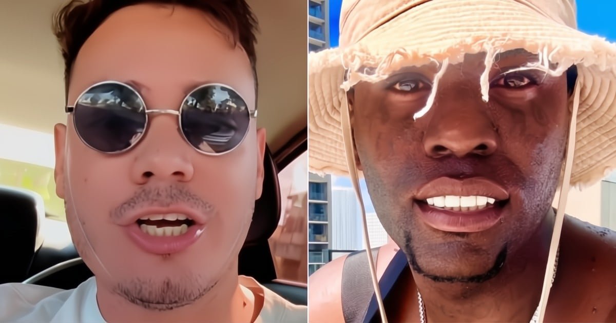 Montaje fotográfico con los rostros de Sandro Castro y Chocolate MC en medio de su polémica en redes sociales.