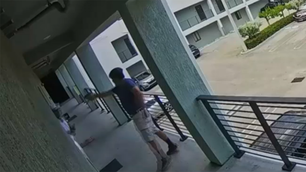 Captura del video de vigilancia que muestra el momento del asesinato en un edificio de Hialeah.