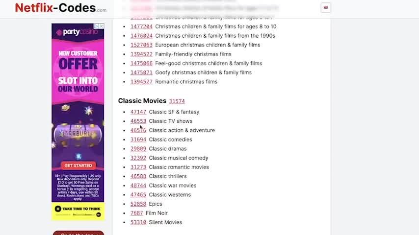 Lista de códigos de Netflix para encontrar géneros de películas y series ocultas en la plataforma de streaming.
