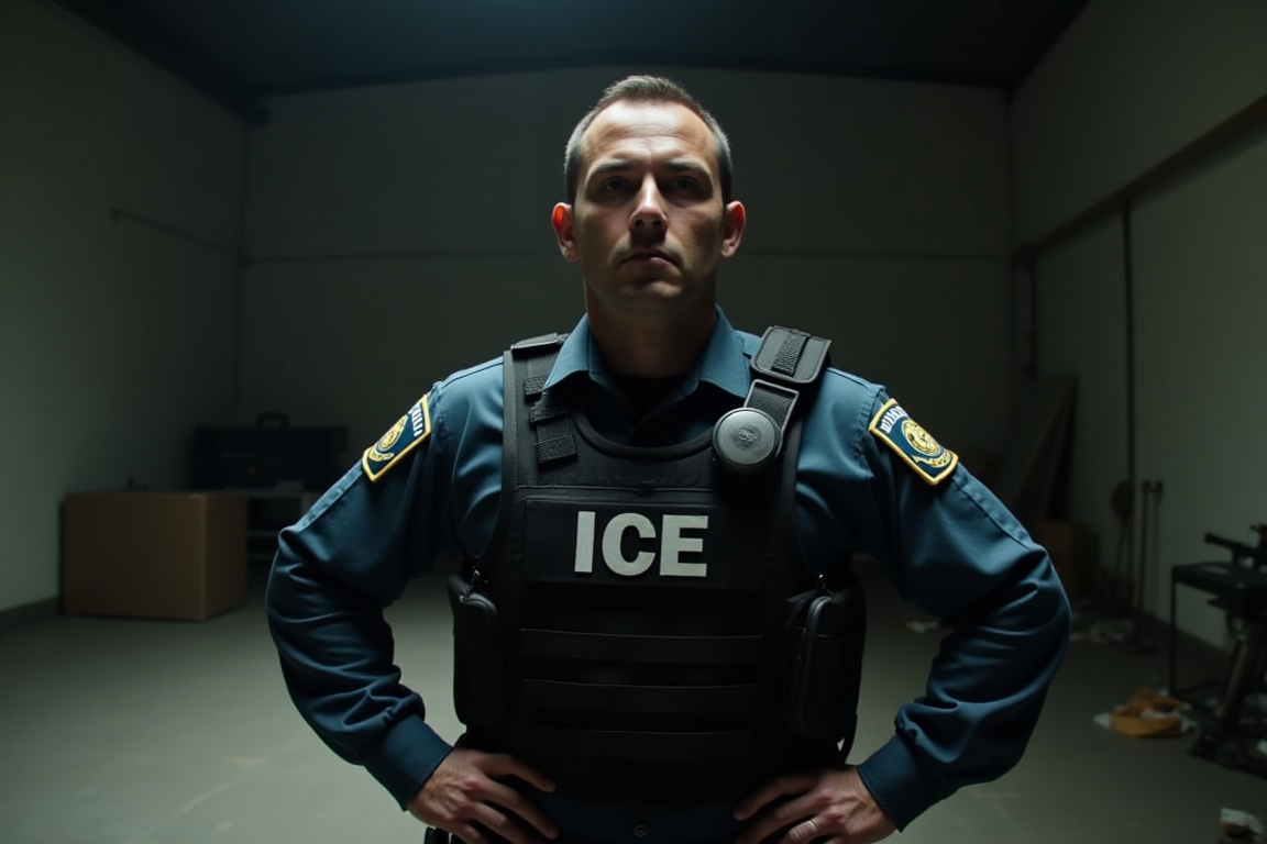 Un agente de ICE con chaleco táctico durante un operativo, ilustrando la noticia sobre el aumento de agresiones en su contra.