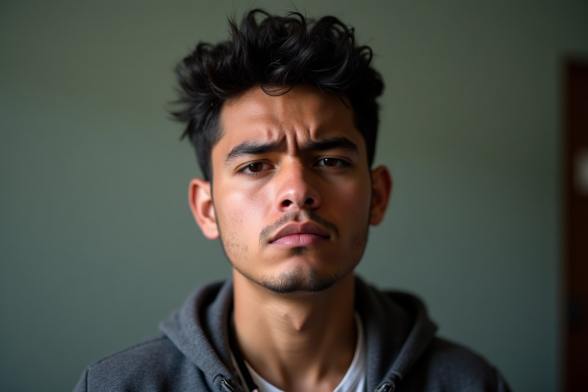 Inmigrante con expresión de angustia, representando la crisis de salud mental que enfrentan por el miedo a las deportaciones.