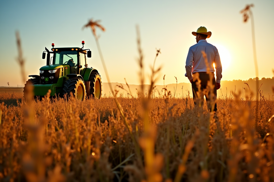 Campo agrícola con cosechas a medio recoger y la sombra de una figura de autoridad, representando el impacto de las redadas del ICE en empresas.