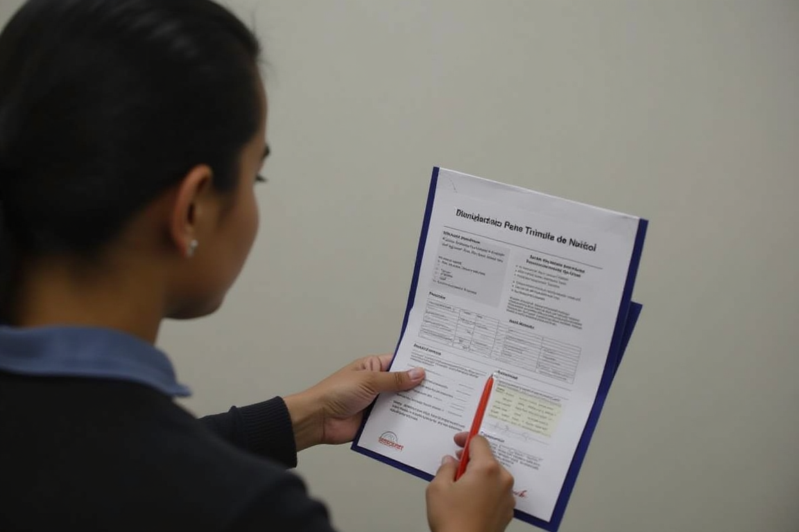 Una persona revisando un formulario de inmigración para encontrar el Número A tras un arresto del ICE.