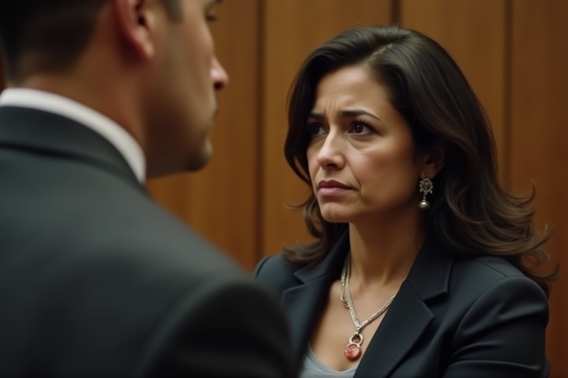 Una madre cubana en una corte de Estados Unidos frente a agentes de inmigración.