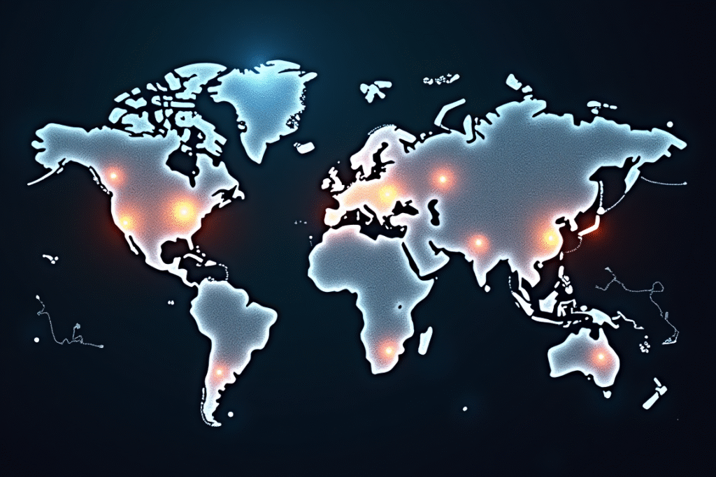 A world map highlighting China and the United States with rare earth icons and technological gears, symbolizing the trade agreement for access to these minerals.