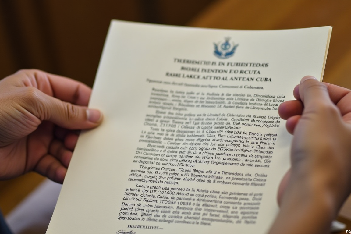 Carta firmada por eurodiputados dirigida a la Unión Europea exigiendo el fin del acuerdo con Cuba.