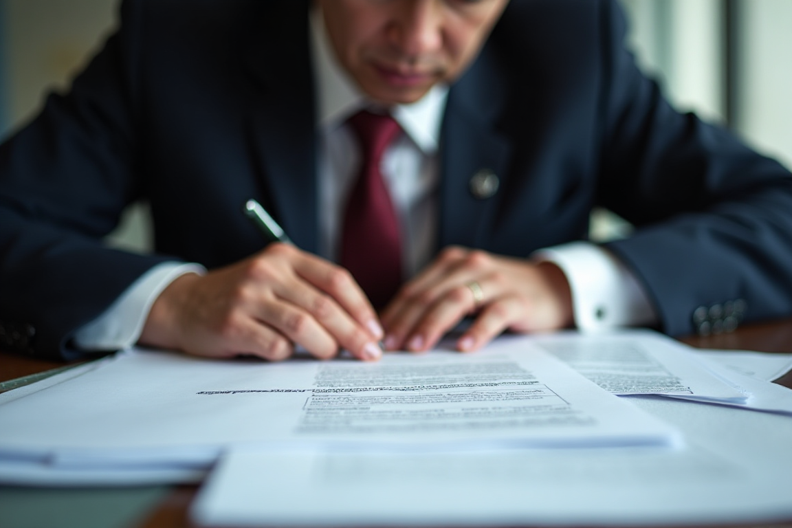 Un funcionario revisa documentos de inmigración relacionados con el parole humanitario para cubanos.