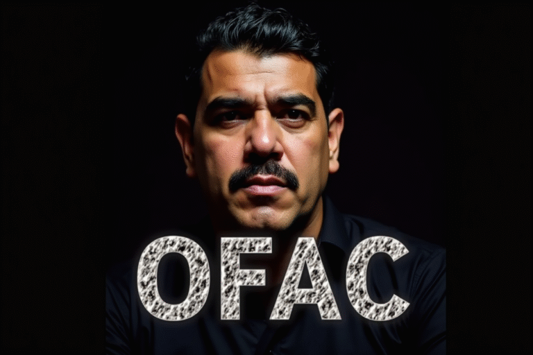 Gráfico con el rostro de Nicolás Maduro y el sello de la OFAC, con el texto "Cartel de los Soles: Organización Terrorista".