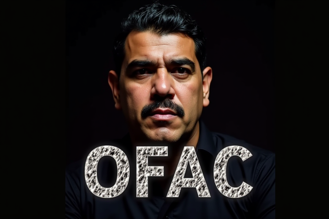 Gráfico con el rostro de Nicolás Maduro y el sello de la OFAC, con el texto "Cartel de los Soles: Organización Terrorista".
