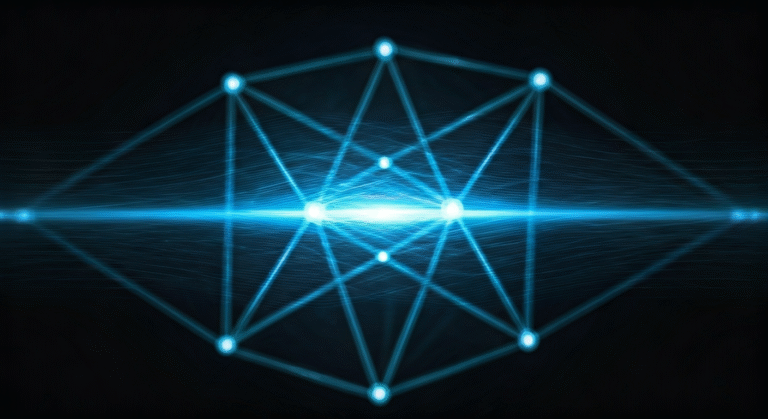 Representación simbólica de la conexión a distancia con estilo visual periodístico.