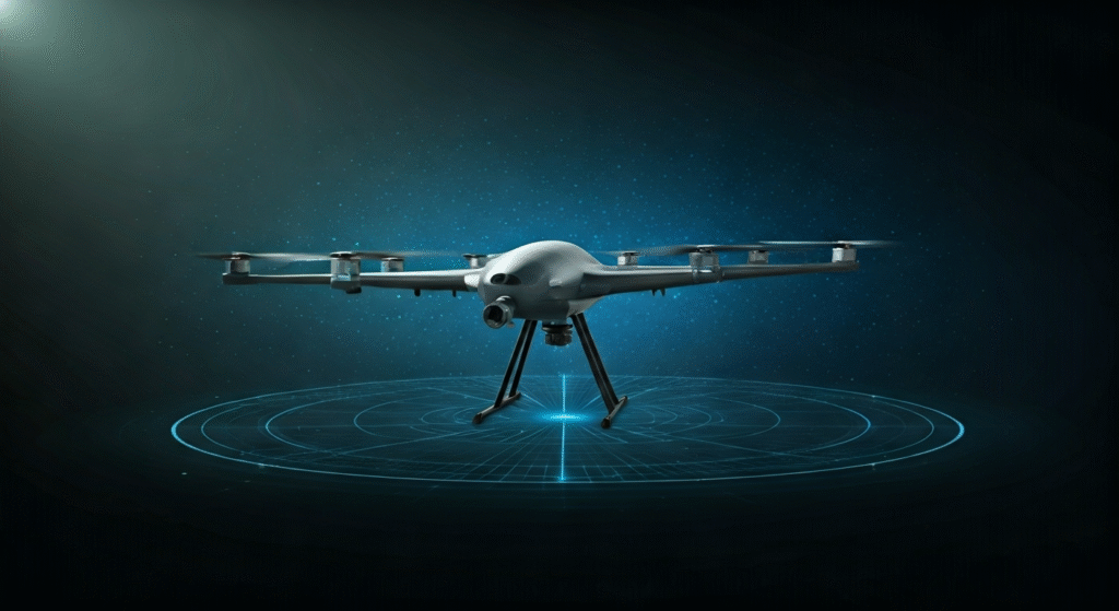 Representación simbólica de la guerra de drones ucraniana, destacando la tecnología y la estrategia militar con un enfoque en la obtención de puntos y recompensas.