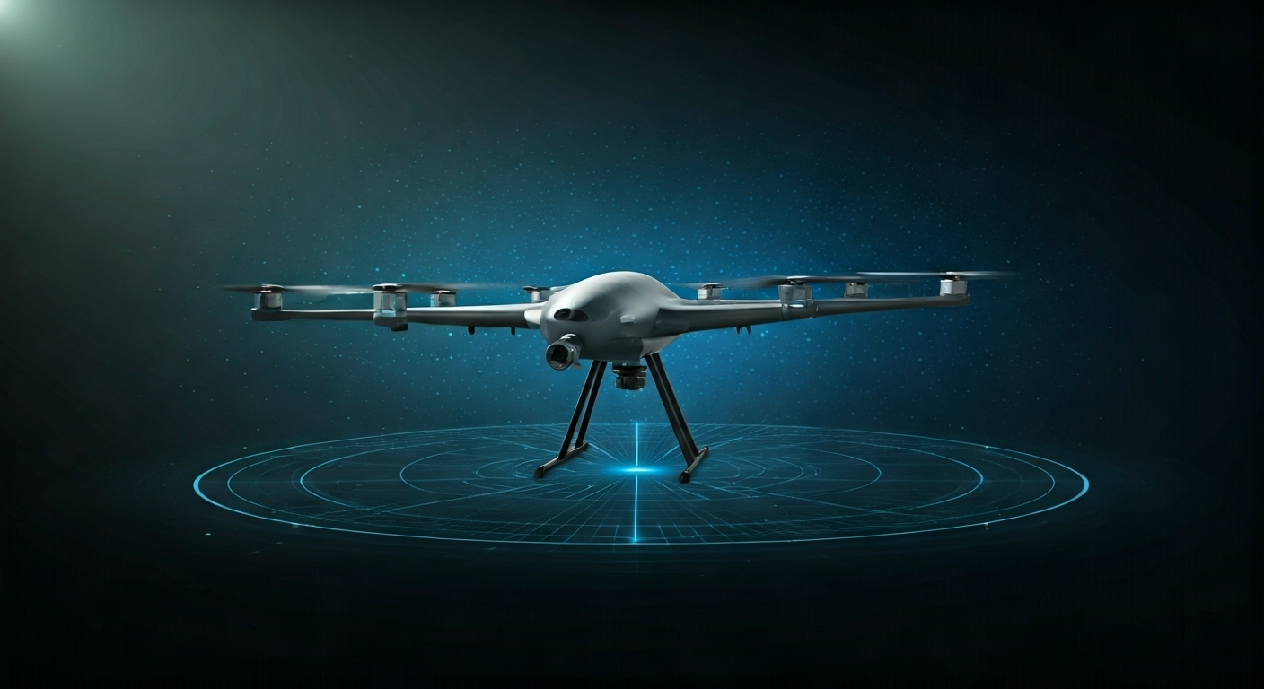 Representación simbólica de la guerra de drones ucraniana, destacando la tecnología y la estrategia militar con un enfoque en la obtención de puntos y recompensas.