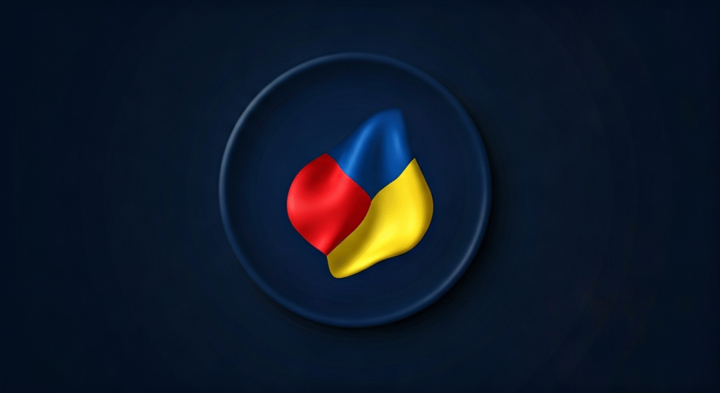 Representación simbólica de la diplomacia internacional en torno al conflicto de Ucrania con un estilo visual periodístico.