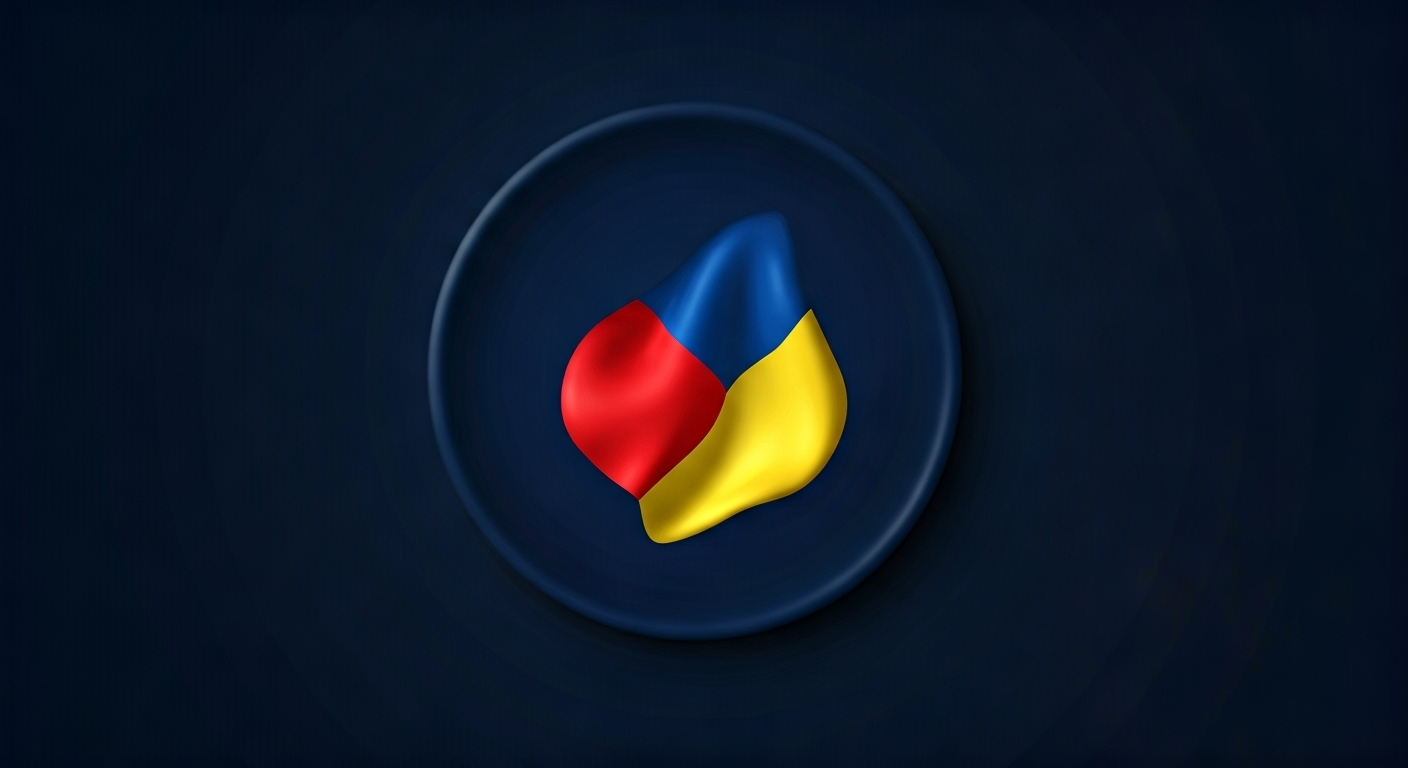 Representación simbólica de la diplomacia internacional en torno al conflicto de Ucrania con un estilo visual periodístico.