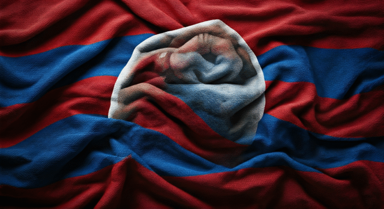 Representación simbólica de la crisis migratoria y familiar en Estados Unidos con estilo visual periodístico.