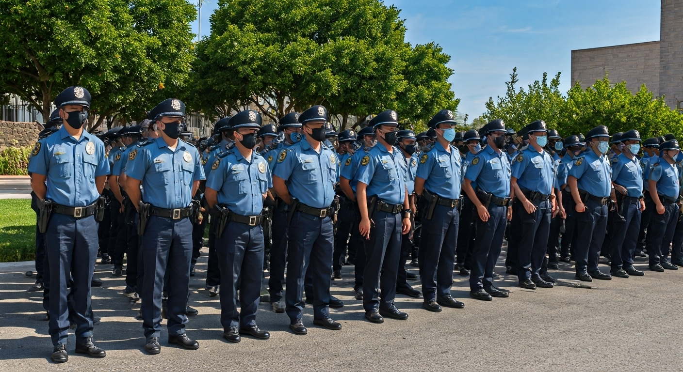 Efectivos de la Guardia Nacional en Los Ángeles el 10 de junio del 2025.