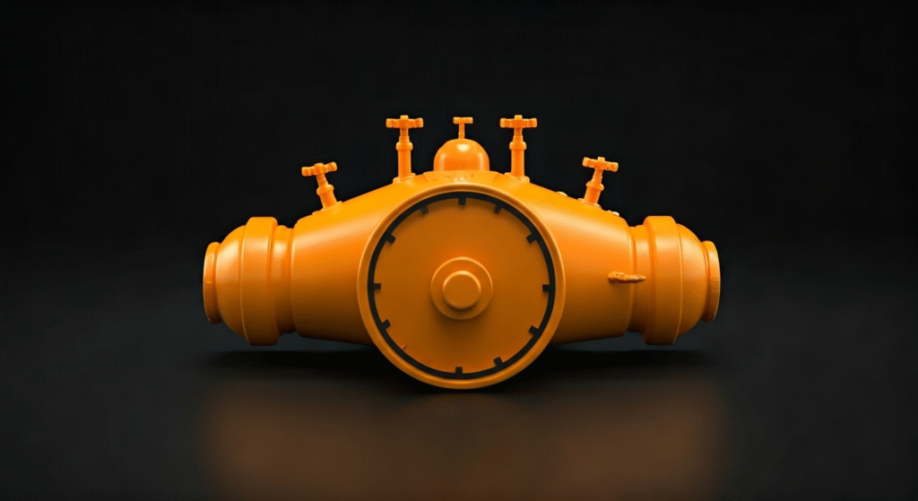 Representación simbólica de la distribución de gas licuado con estilo visual periodístico.