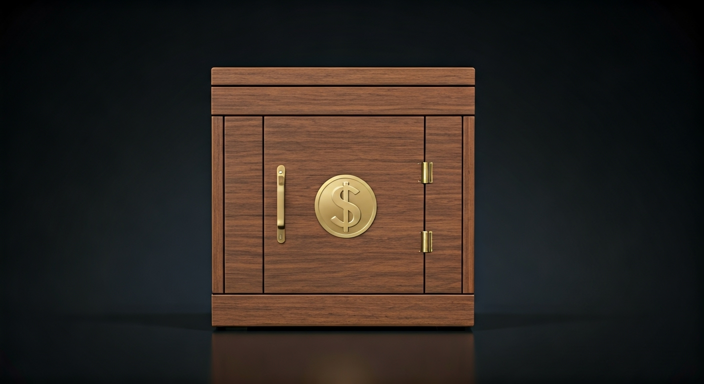 Representación visual de una caja fuerte o un granero con símbolo de dólar, simbolizando la riqueza acumulada y la opacidad financiera.