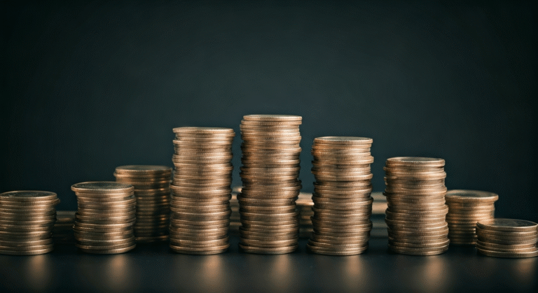 Representación simbólica de la acumulación de riqueza financiera con estilo visual periodístico.