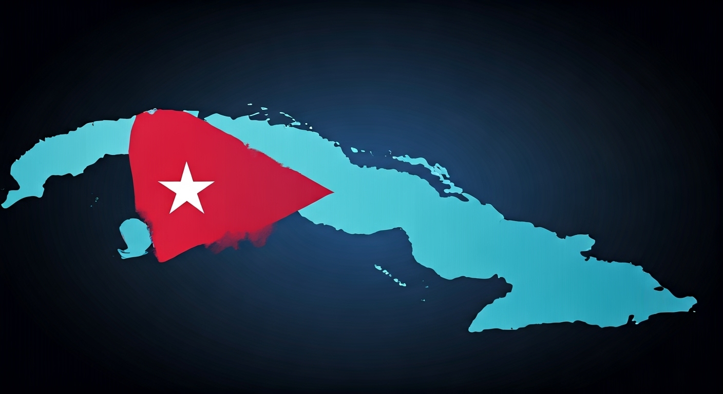Representación simbólica de la peligrosidad vial en Cuba con estilo visual periodístico.