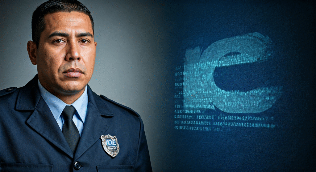 Imágenes de agentes de ICE y mensajes codificados utilizados por inmigrantes para alertarse mutuamente sobre redadas.