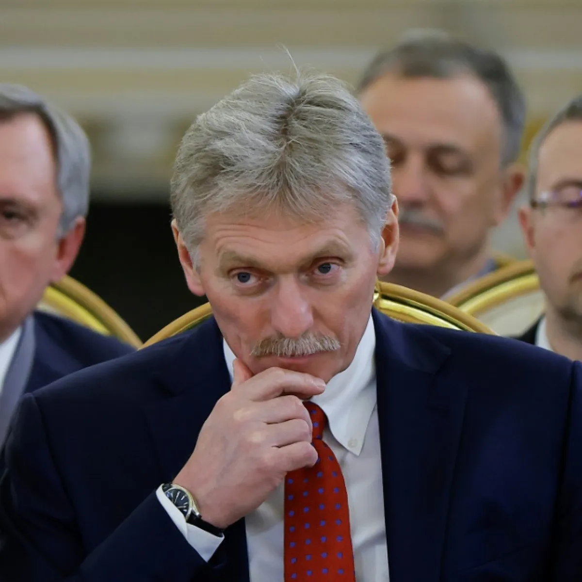 El portavoz del Kremlin, Dmitri Peskov, durante su advertencia sobre una guerra nuclear en respuesta a Donald Trump.