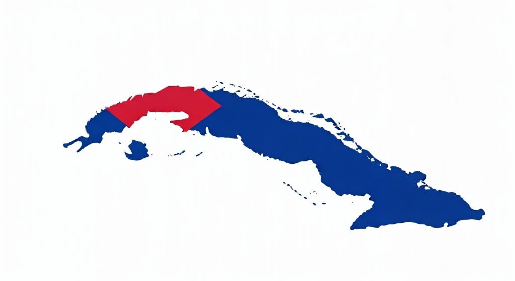 Representación simbólica de la crisis sanitaria en Cuba con estilo visual periodístico.