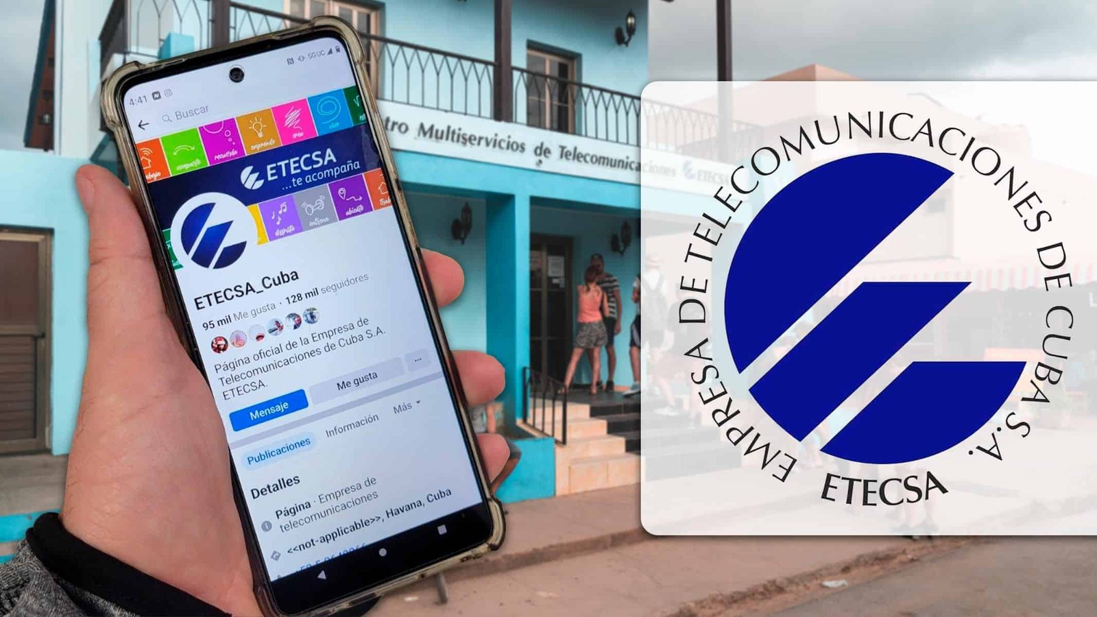 Representación simbólica de la conexión a distancia con estilo visual periodístico.