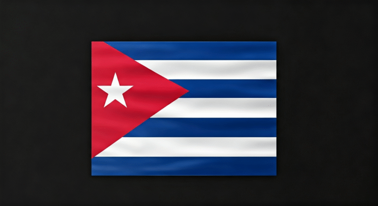 Representación simbólica de la represión estatal en Cuba con énfasis en la injusticia y la falta de libertad de expresión. ```
