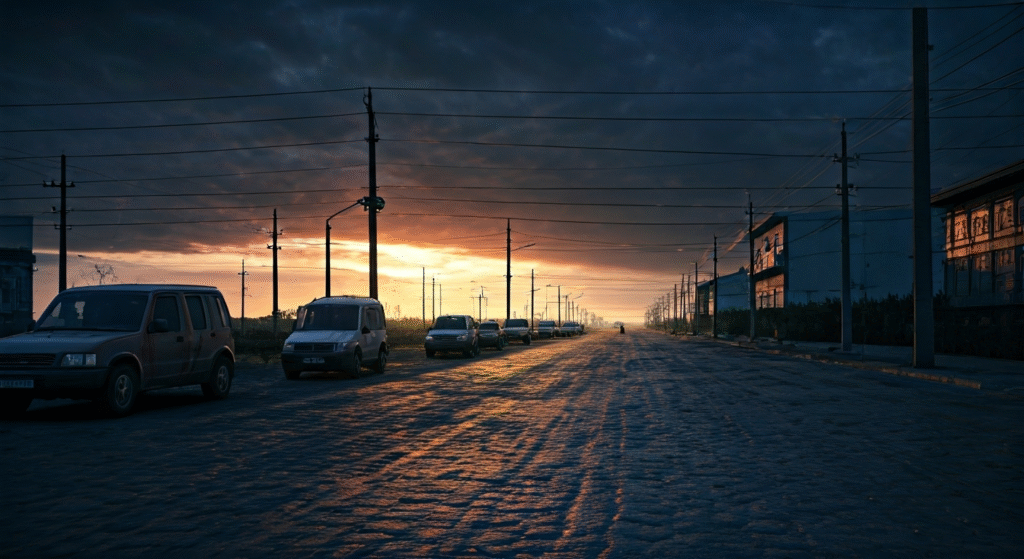 Representación simbólica de la crisis energética y el impacto social de los apagones prolongados en la provincia de Matanzas.