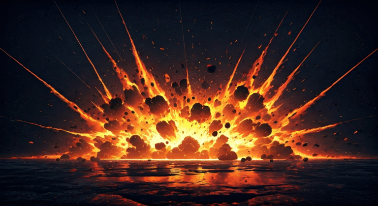 Representación simbólica del impacto de derrumbes urbanos con un estilo visual periodístico.