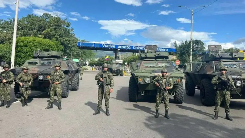 Representación simbólica de la tensión geopolítica con estilo visual periodístico.