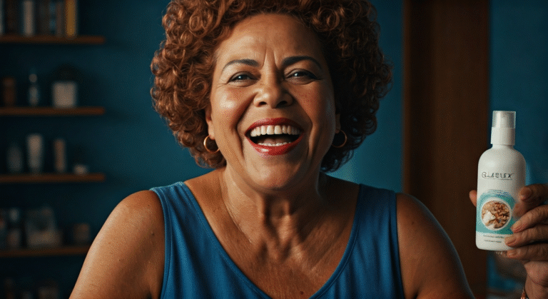 Madre cubana en TikTok: ¿Realidad o ilusión? Fotografía conceptual y realista de una madre cubana sonriente y activa, con productos de lujo visibles como granola, yogur y productos Olaplex, en un entorno doméstico moderno y ordenado en Cuba, estilo cinematográfico y detalles nítidos.