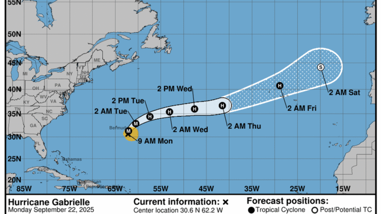 Gabrielle se intensifica rápidamente y se convierte en un poderoso huracán