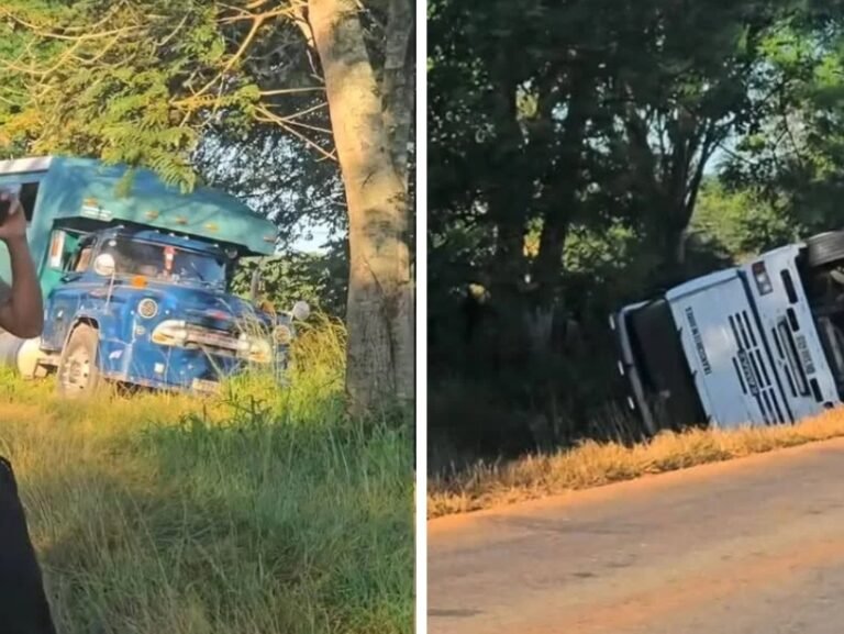 Camión Se Volcó en la Carretera Central de Ciego de Ávila: Dos Personas Resultaron Lesionadas