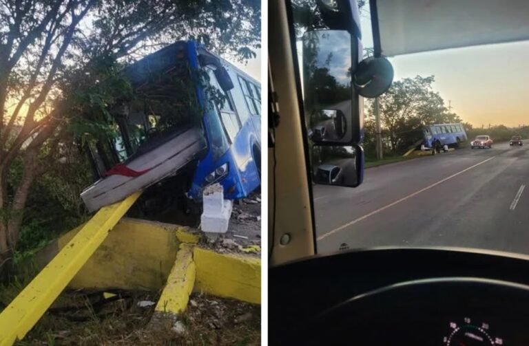 Ómnibus Escapa de la Tragedia en Puente de Guanabacoa