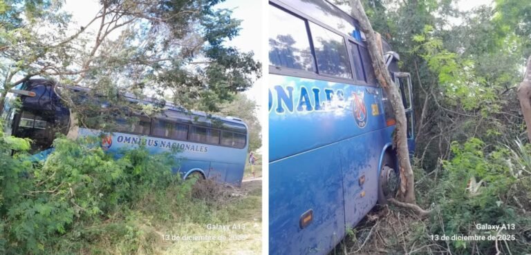 Colisión entre camioneta y ómnibus en Autopista de Santiago de Cuba