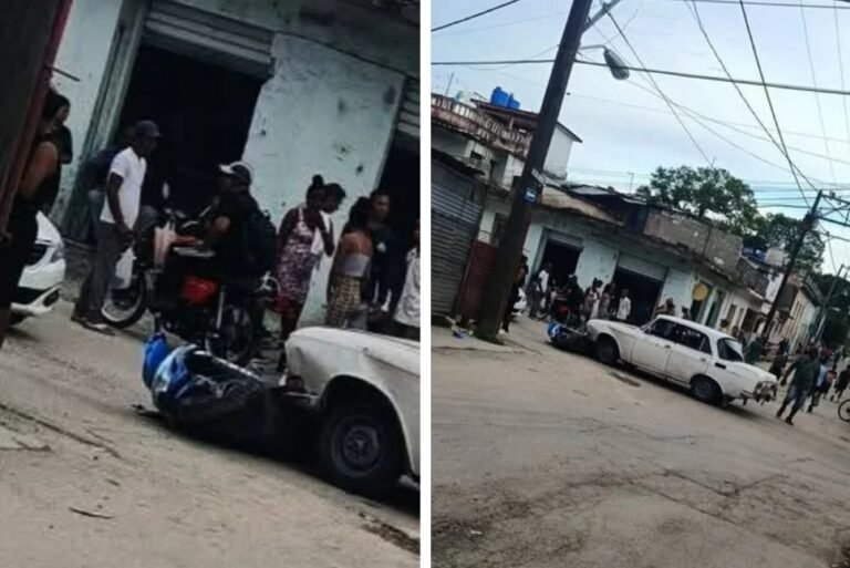 Choque entre auto y moto en Guanabacoa deja una mujer con herida leve en la nariz