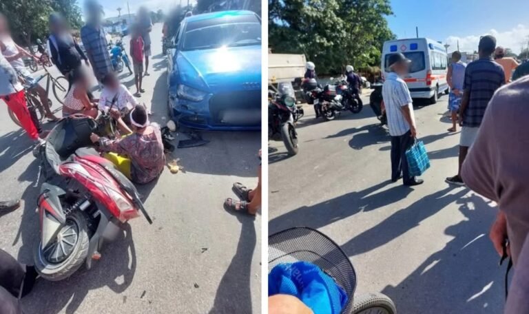 Colisión entre automóvil y motocicleta en Santa Marta, Matanzas, deja lesionados