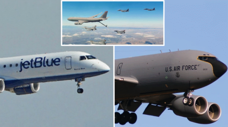 Avión comercial de JetBlue evita por poco una colisión con un tanquero de la Fuerza Aérea de EE.UU.